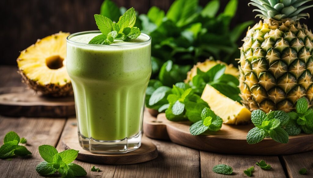 Smoothie de Abacaxi com Hortelã