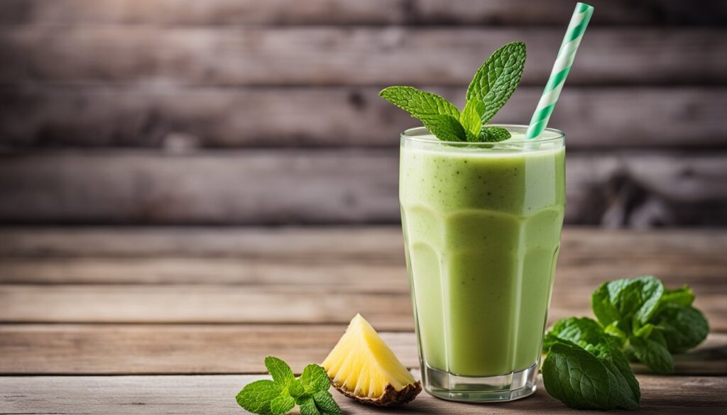Smoothie de Abacaxi com Hortelã