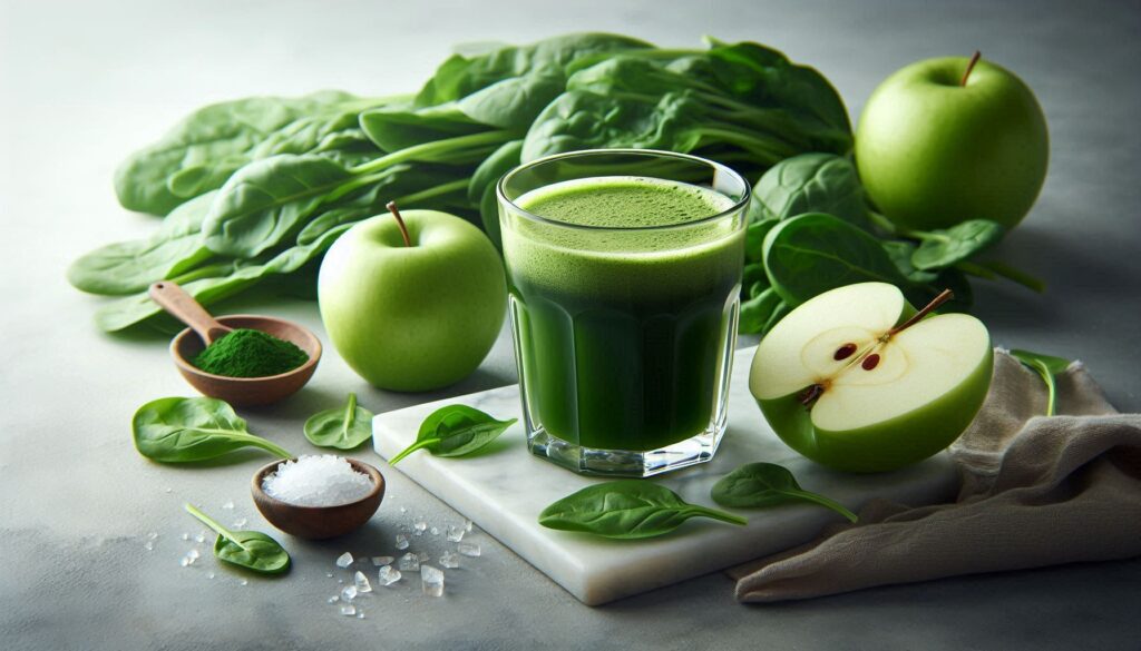 Suco Verde de Espinafre e Maçã Verde