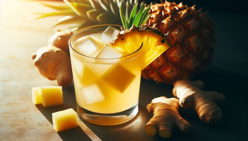 Suco de Abacaxi e Gengibre