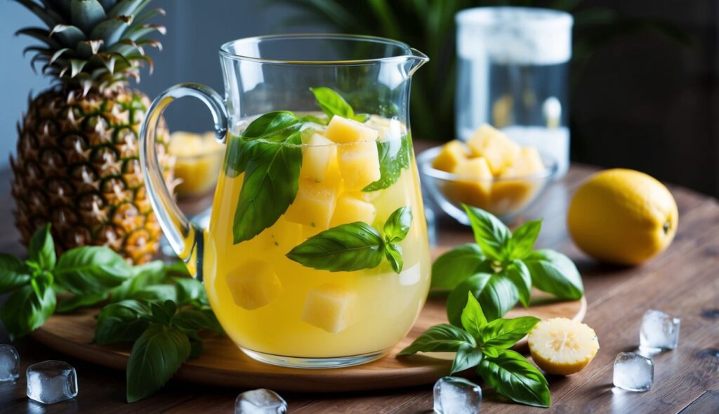 Água Detox de Abacaxi e Manjericão