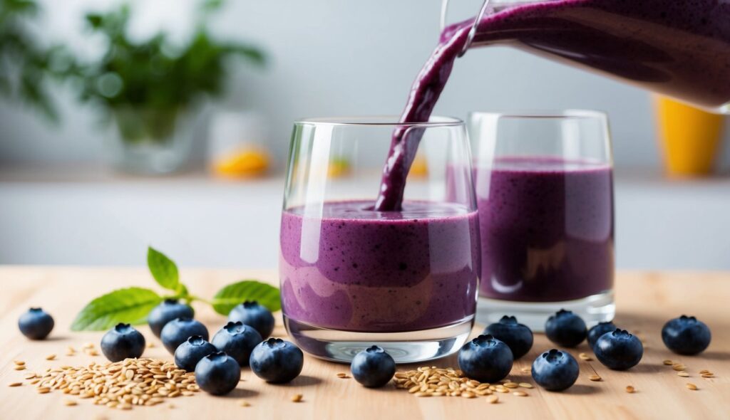 Smoothie de Mirtilo com Linhaça
