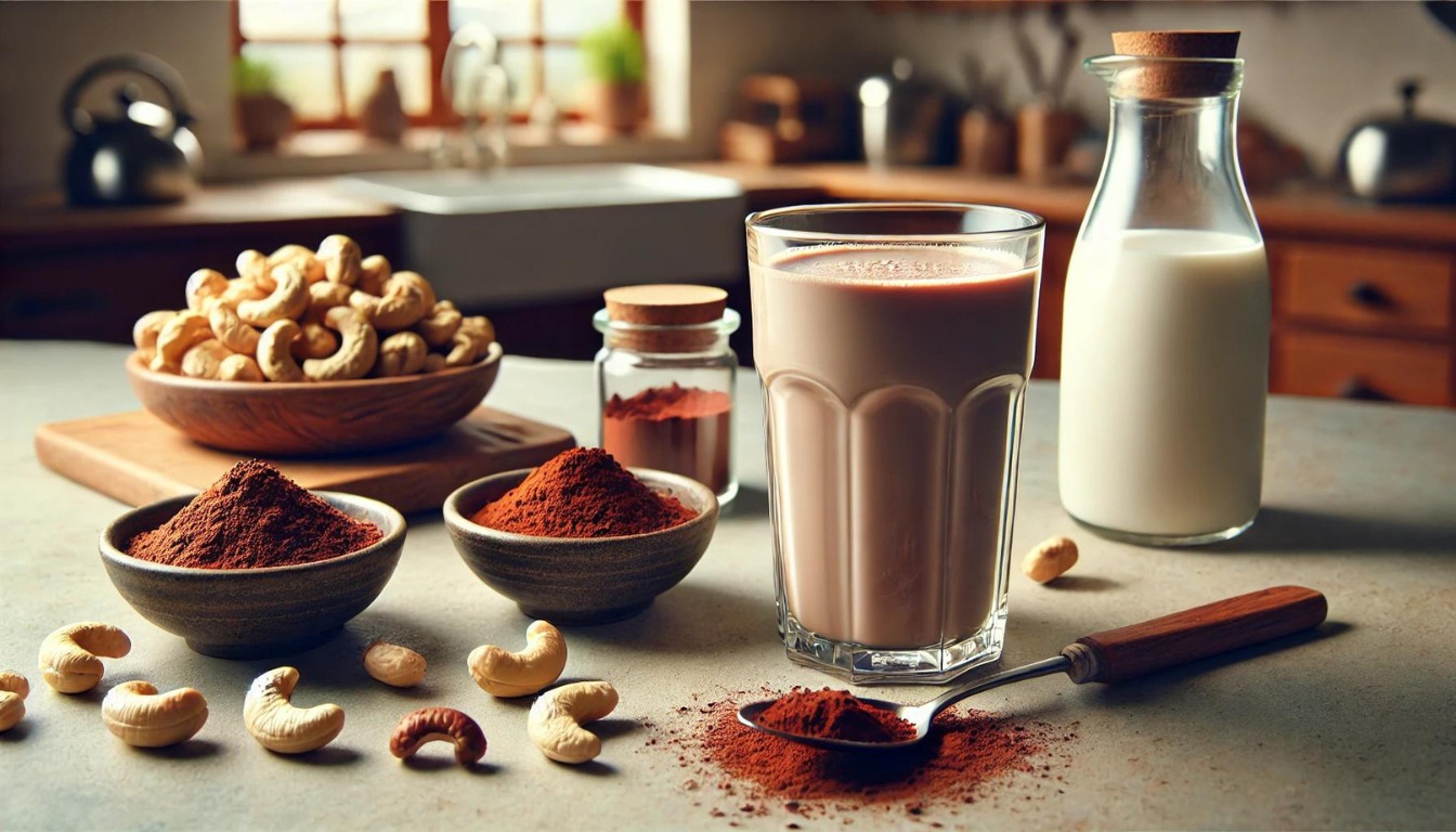 Leite de Castanha-de-Caju e Cacau