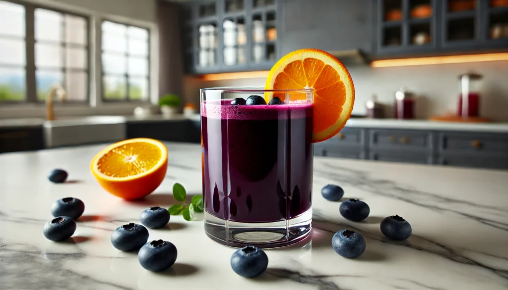 Suco Antioxidante de Blueberry e Laranja